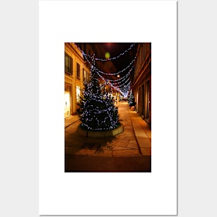 Milan. A Night Street with a Christmas Tree. 2010 Posters and Art